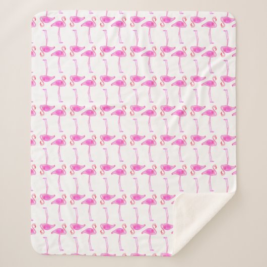 Couverture Sherpa Motif rose de Flamant rose (Devant)