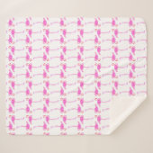 Couverture Sherpa Motif rose de Flamant rose (Devant (Horizontal))