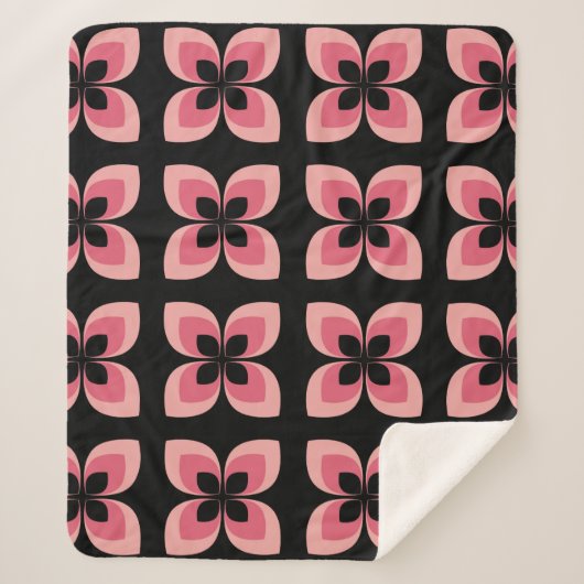 Couverture Sherpa Motif rose deux tons lumineux (Devant)