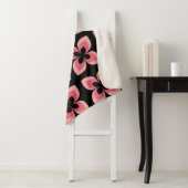 Couverture Sherpa Motif rose deux tons lumineux (En situation)