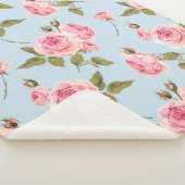 Couverture Sherpa Motif rose et Pois (3/4)