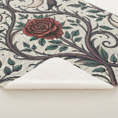 Couverture Sherpa Motif Rose Gothique Foncé (1) (3/4)