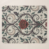 Couverture Sherpa Motif Rose Gothique Foncé (1) (Devant (Horizontal))