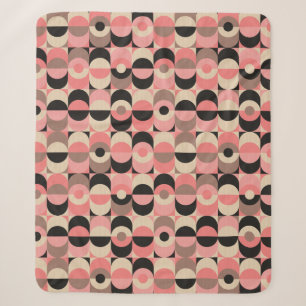 Couverture Sherpa Motif rose moderne de la moitié du siècle