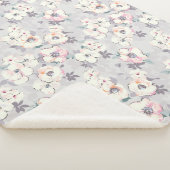 Couverture Sherpa Motif rose mou d'aquarelle (3/4)