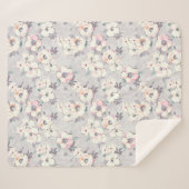 Couverture Sherpa Motif rose mou d'aquarelle (Devant (Horizontal))