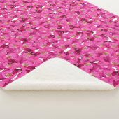 Couverture Sherpa Motif rose pavot floral. (3/4)