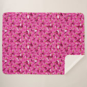 Couverture Sherpa Motif rose pavot floral. (Devant (Horizontal))