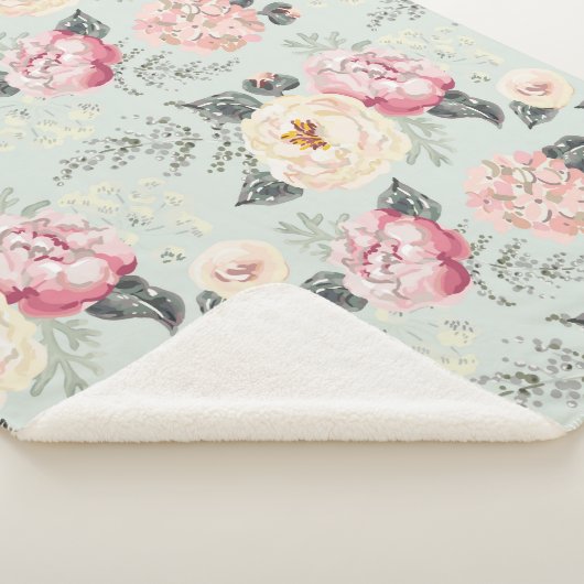 Couverture Sherpa Motif rose Rose Garden (3/4)