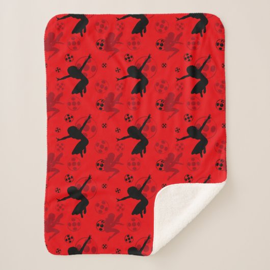 Couverture Sherpa Motif rouge de la silhouette de Ladybug (Devant)