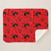 Couverture Sherpa Motif rouge de la silhouette de Ladybug (Devant (Horizontal))