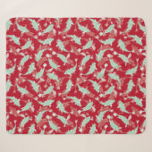 Couverture Sherpa Motif rouge et vert - Koi Fish (Devant (Horizontal))