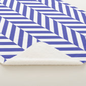 Couverture Sherpa Motif Royal Blue Geometry Herringbone (3/4)