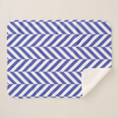 Couverture Sherpa Motif Royal Blue Geometry Herringbone (Devant (Horizontal))