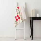 Couverture Sherpa Motif Ruban Mignon (En situation)