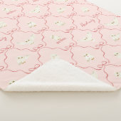 Couverture Sherpa Motif Ruban Rose Hedwig (3/4)
