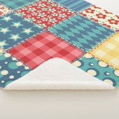 Couverture Sherpa Motif sans couture. Arrière-groupe patchwork vinta (3/4)