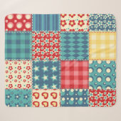 Couverture Sherpa Motif sans couture. Arrière-groupe patchwork vinta (Devant (Horizontal))