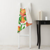 Couverture Sherpa Motif sans couture avec aquarelle fruit mandarin e (En situation)