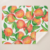 Couverture Sherpa Motif sans couture avec aquarelle fruit mandarin e (Devant (Horizontal))