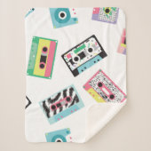 Couverture Sherpa Motif sans couture avec bandes audio dans style ré (Devant)