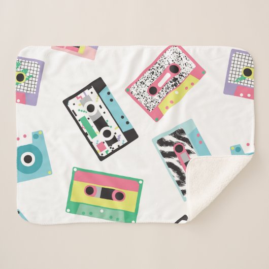 Couverture Sherpa Motif sans couture avec bandes audio dans style ré (Devant (Horizontal))