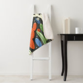 Couverture Sherpa motif sans couture avec cactus sur arrière - plan (En situation)