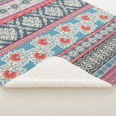 Couverture Sherpa Motif sans couture avec carreaux en patchwork. (3/4)