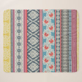 Couverture Sherpa Motif sans couture avec carreaux en patchwork. (Devant (Horizontal))