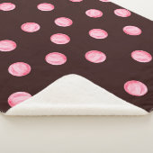 Couverture Sherpa motif sans couture avec cercles roses aquarelle. L (3/4)