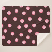 Couverture Sherpa motif sans couture avec cercles roses aquarelle. L (Devant (Horizontal))