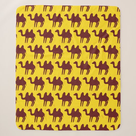 Couverture Sherpa Motif sans couture avec chameaux.  (Devant)