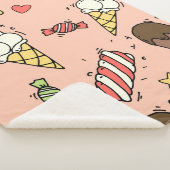 Couverture Sherpa Motif sans couture avec crème glacée et lollipopes (3/4)
