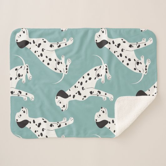 Couverture Sherpa Motif sans couture avec dalmate mignon (Devant (Horizontal))