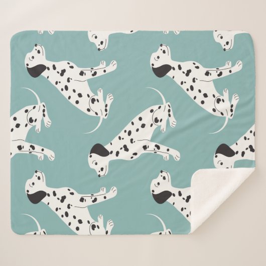 Couverture Sherpa Motif sans couture avec dalmate mignon (Devant (Horizontal))