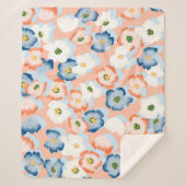 Couverture Sherpa Motif sans couture avec des fleurs dans un style a (Devant)