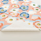 Couverture Sherpa Motif sans couture avec des fleurs dans un style a (3/4)