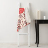 Couverture Sherpa Motif sans couture avec des pavots. (En situation)