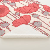 Couverture Sherpa Motif sans couture avec des pavots. (3/4)