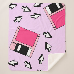 Couverture Sherpa Motif sans couture avec disquette colorée en vapo