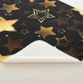 Couverture Sherpa Motif sans couture avec étoiles d'or (3/4)