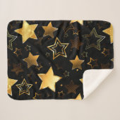 Couverture Sherpa Motif sans couture avec étoiles d'or (Devant (Horizontal))