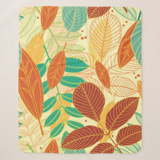 Couverture Sherpa Motif sans couture avec feuilles d'automne