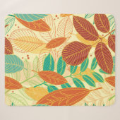 Couverture Sherpa Motif sans couture avec feuilles d'automne  (Devant (Horizontal))
