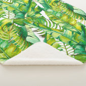 Couverture Sherpa Motif sans couture avec feuilles de bananes tropic (3/4)