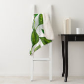 Couverture Sherpa Motif sans couture avec Feuilles de thé vert (En situation)