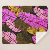 Couverture Sherpa Motif sans couture avec feuilles tropicaux dessiné (Devant (Horizontal))