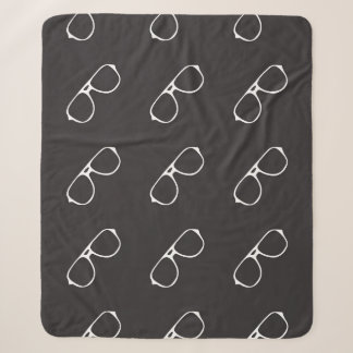 Couverture Sherpa Motif sans couture avec lunettes dessinées à la ma