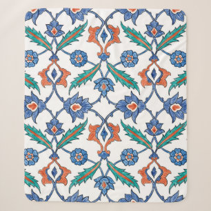 Couverture Sherpa Motif sans couture avec ornement floral m'imitant