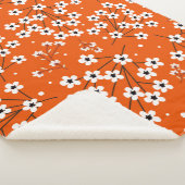 Couverture Sherpa Motif sans couture avec petites fleurs blanches (3/4)